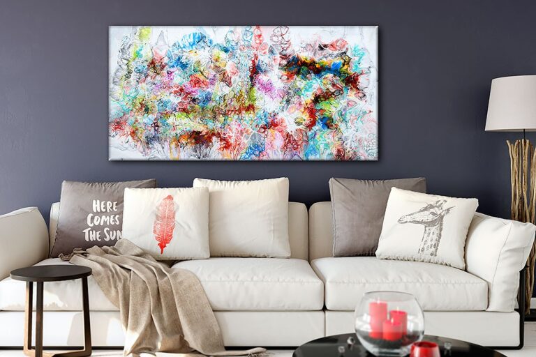 Abstrakt maleri med kunst til hjemmet