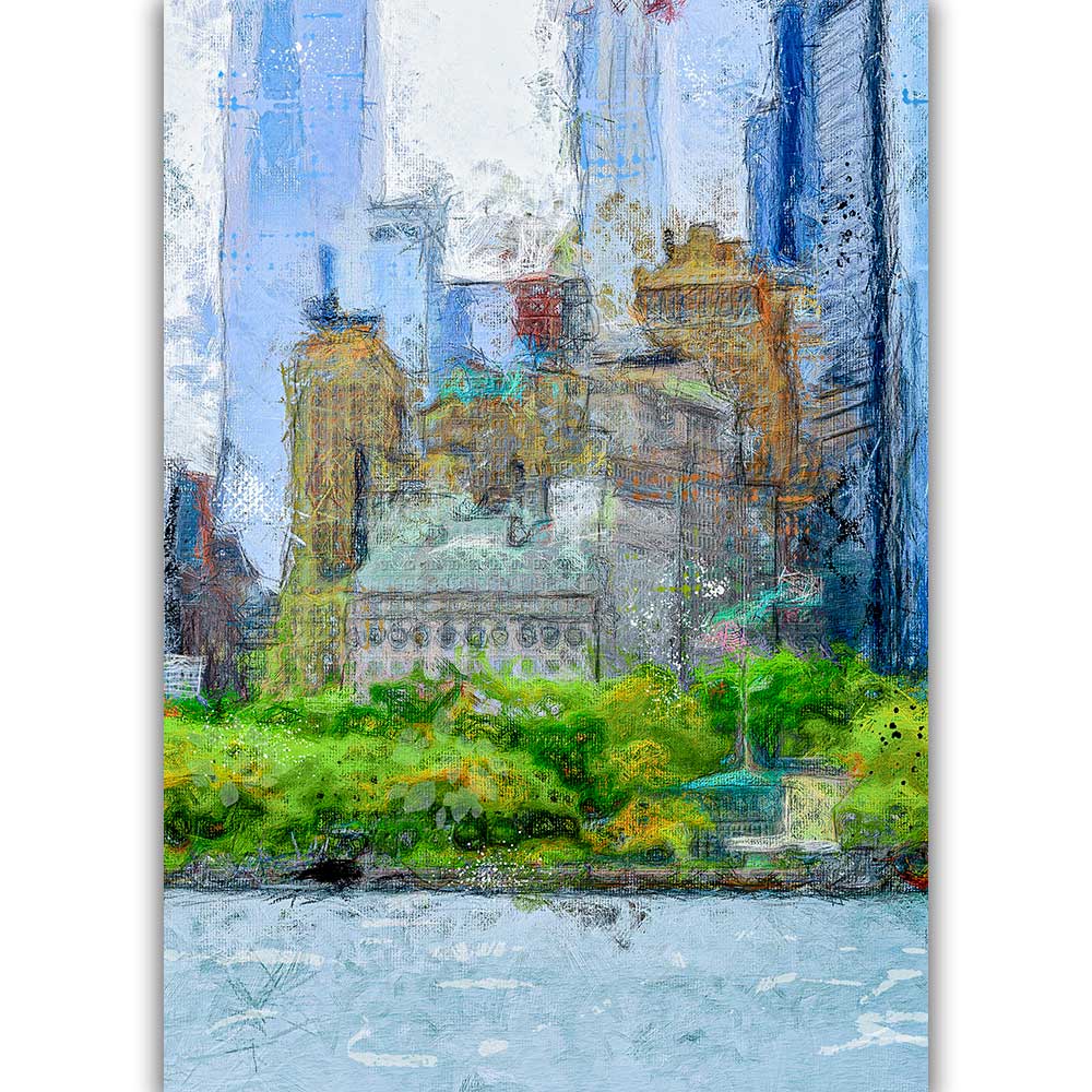 Kunst plakat New York storby havn