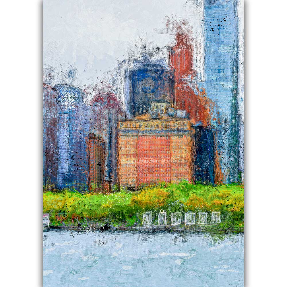 Kunstplakat New York downtown kyst