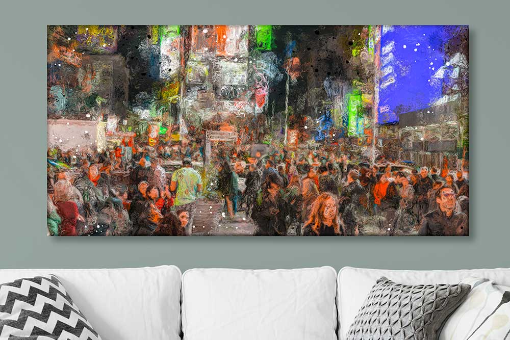 Lærredsbillede New York gader Times Square til væggen 75x150 cm