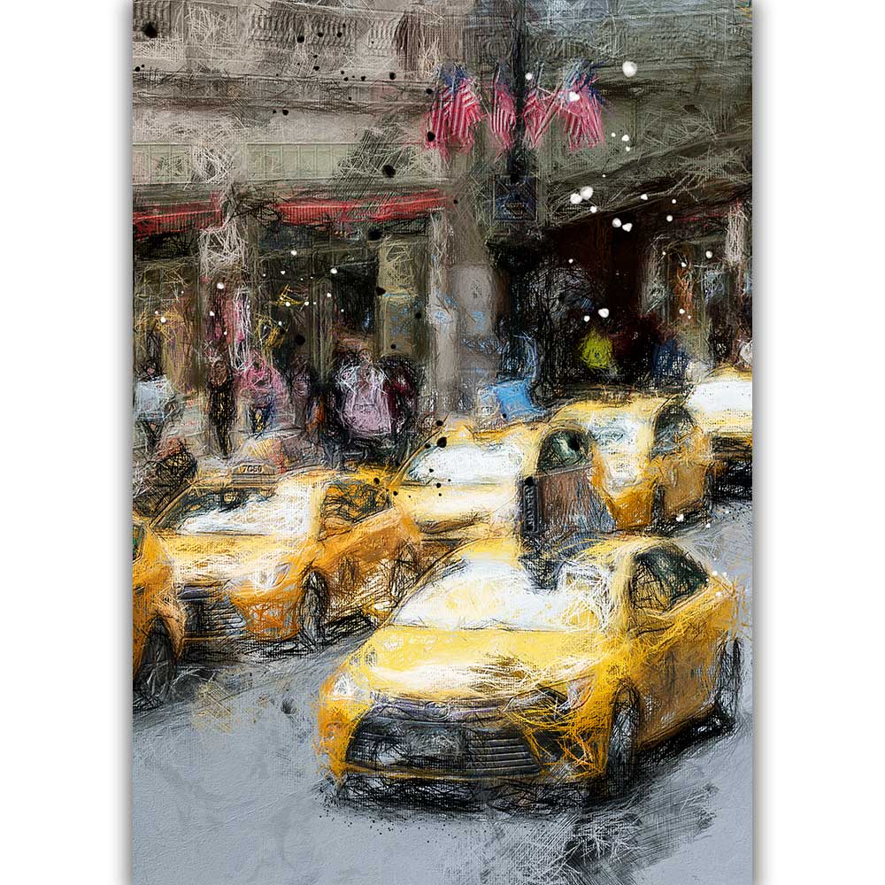 Plakat New York City gul taxi