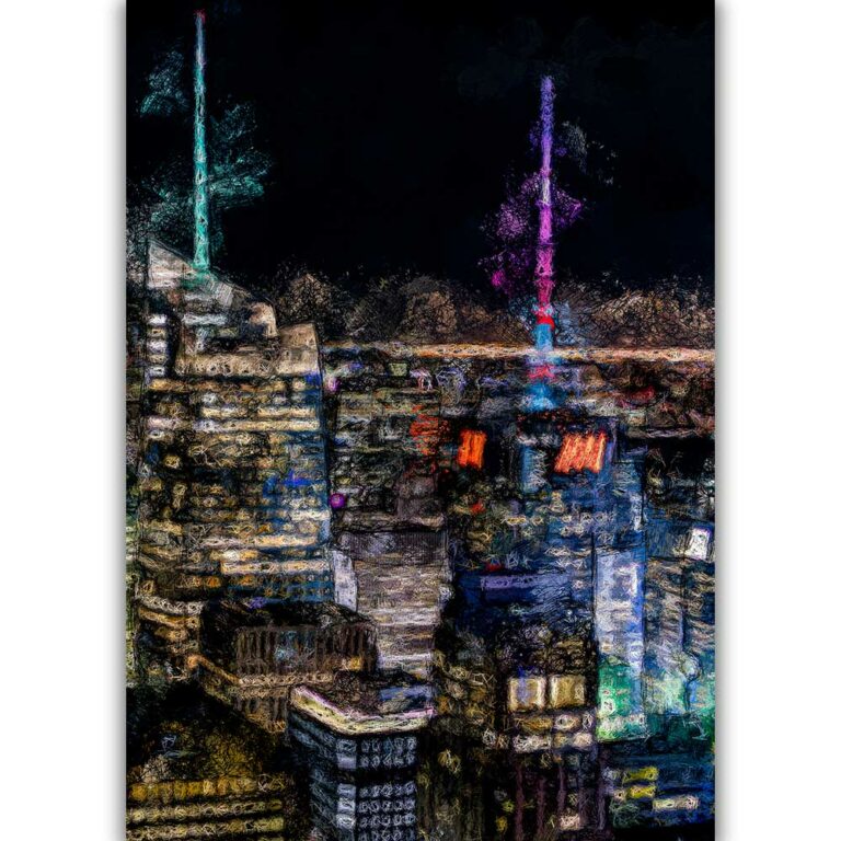 Plakat New York skyline om natten
