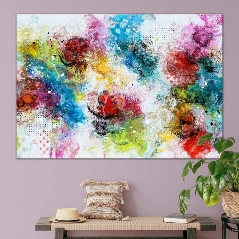 Stor abstrakt plakat med farver til stuen