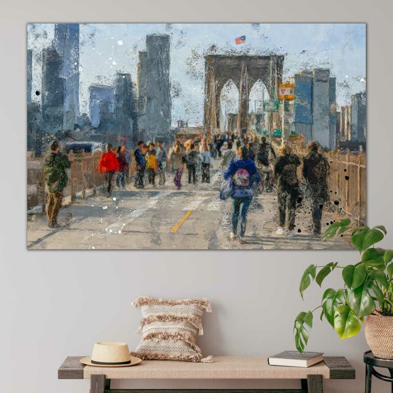 Plakat med Brooklyn Bridge til stuen