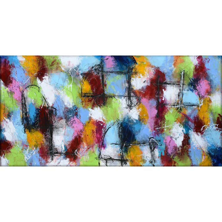 Abstrakt maleri i flotte farver Haze I 70x140 cm