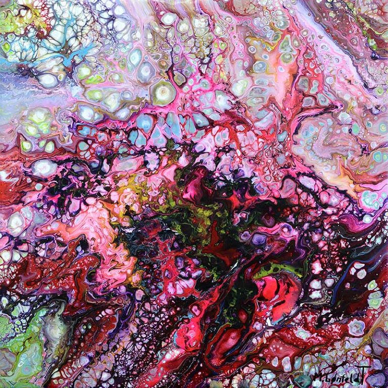 Lille lyserødt maleri Passion I 30x30 cm