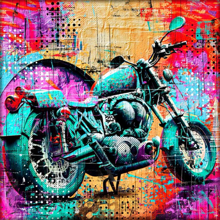 Canvas tryk pop art Bikers II