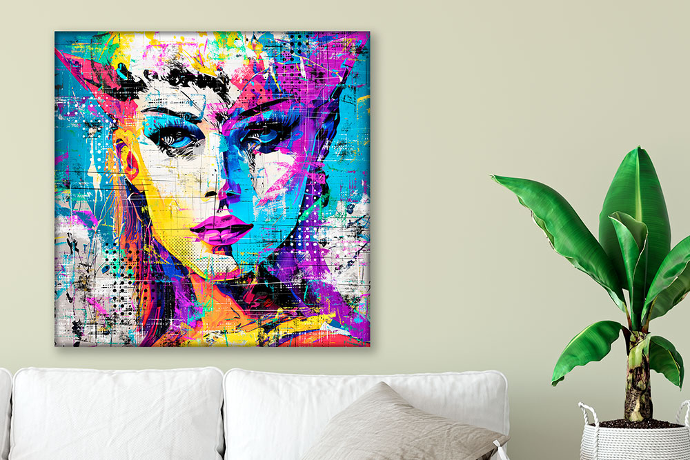 Farvergie billeder med pop art til stuen