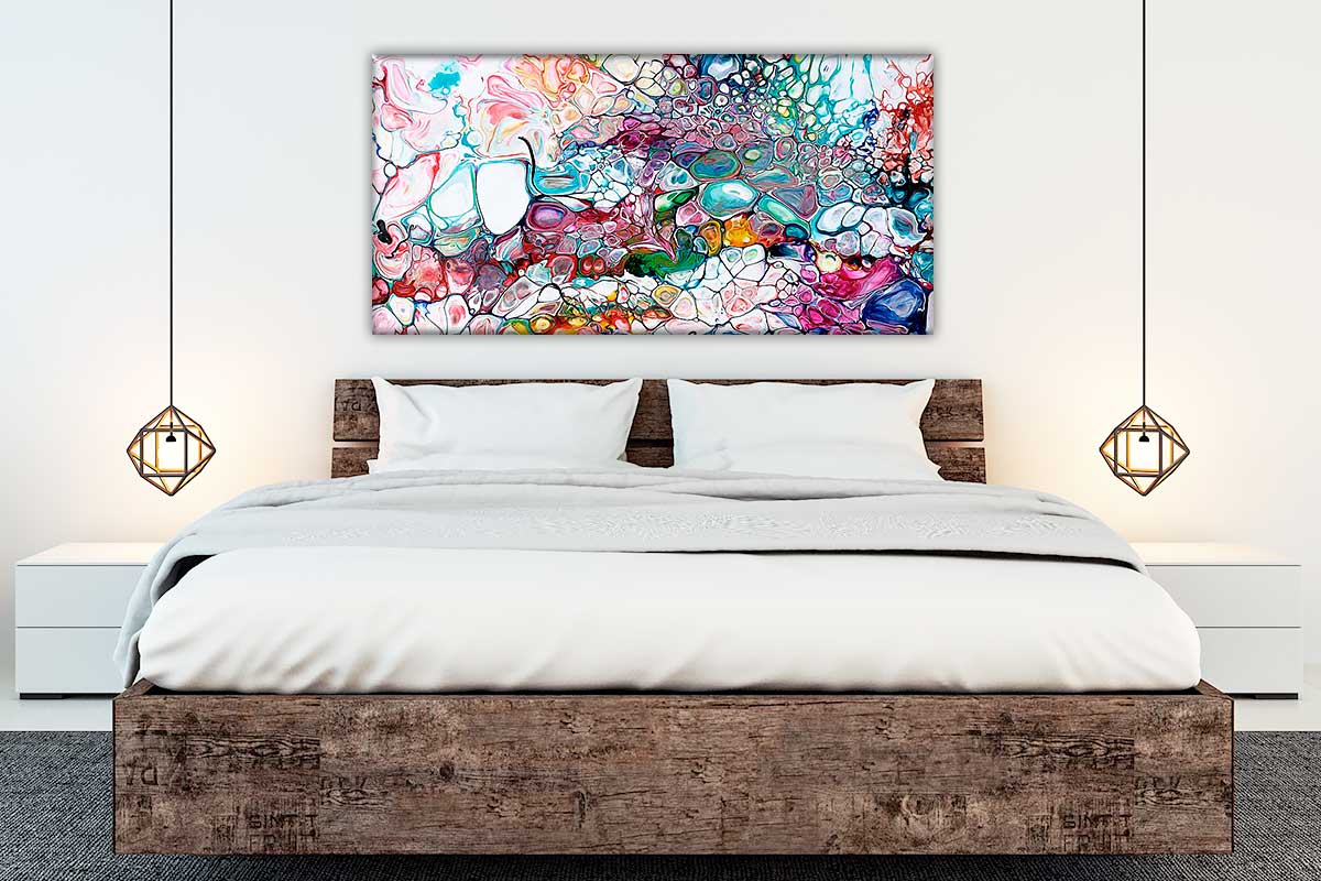 Flotte moderne malerier til dit soveværelse