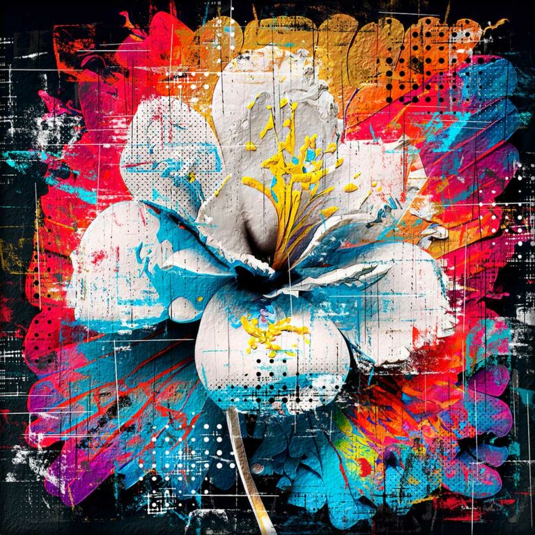 Pop art tryk på canvas Flowers IV