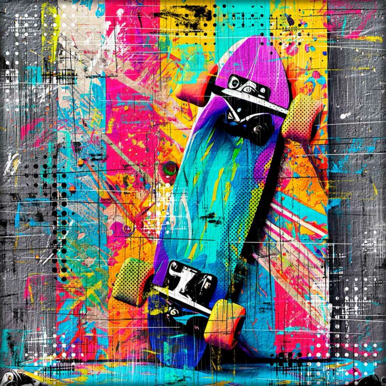 Tryk på lærred popkunst Skateboard I