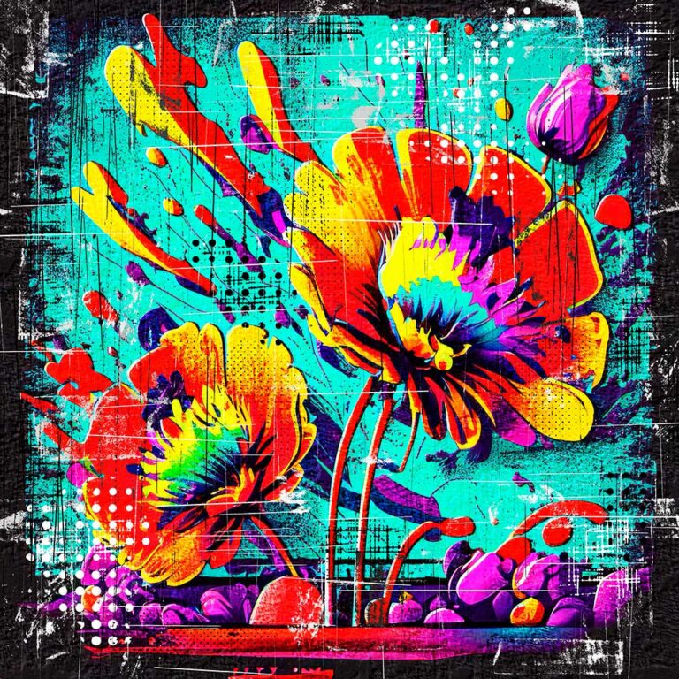 Popkunst plakat blomster Flowers I