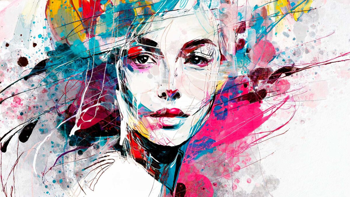 Pop art plakater med kvinder i flotte farver