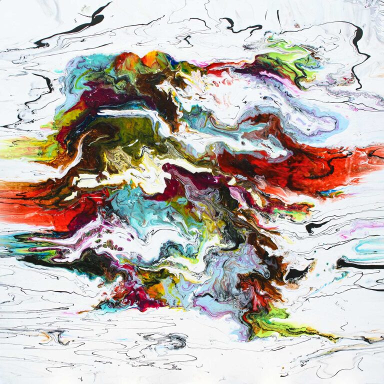Store og kæmpe malerier på lærred med farver, energi, balance og tydelig visuel tyngde