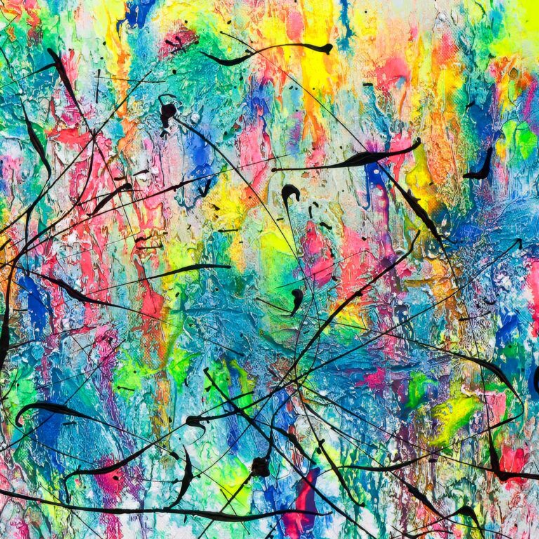Waterways IV - farverigt stort canvas billede