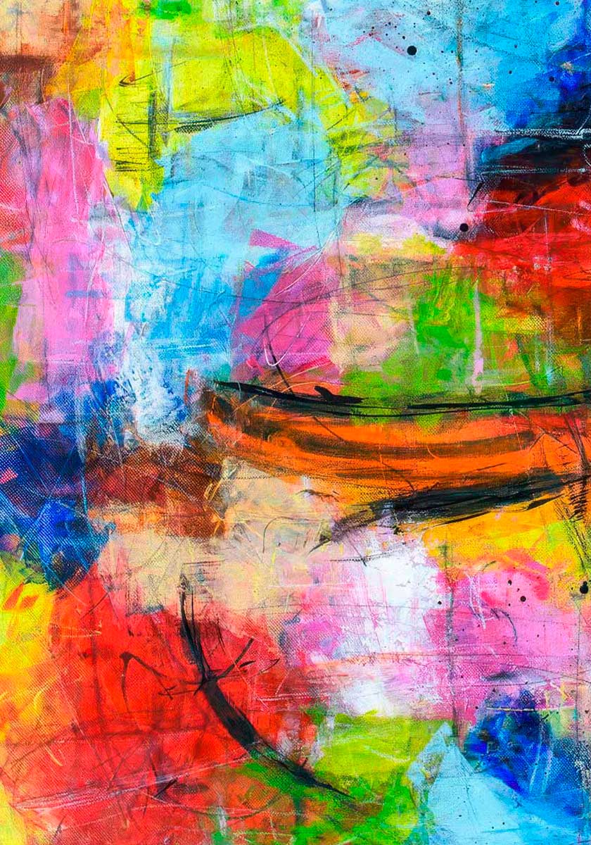 Jungle IX - stor plakat med farverig kunst