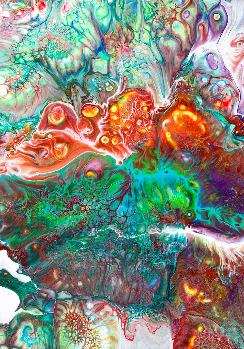 Organic II - kæmpe kunst plakat farverig