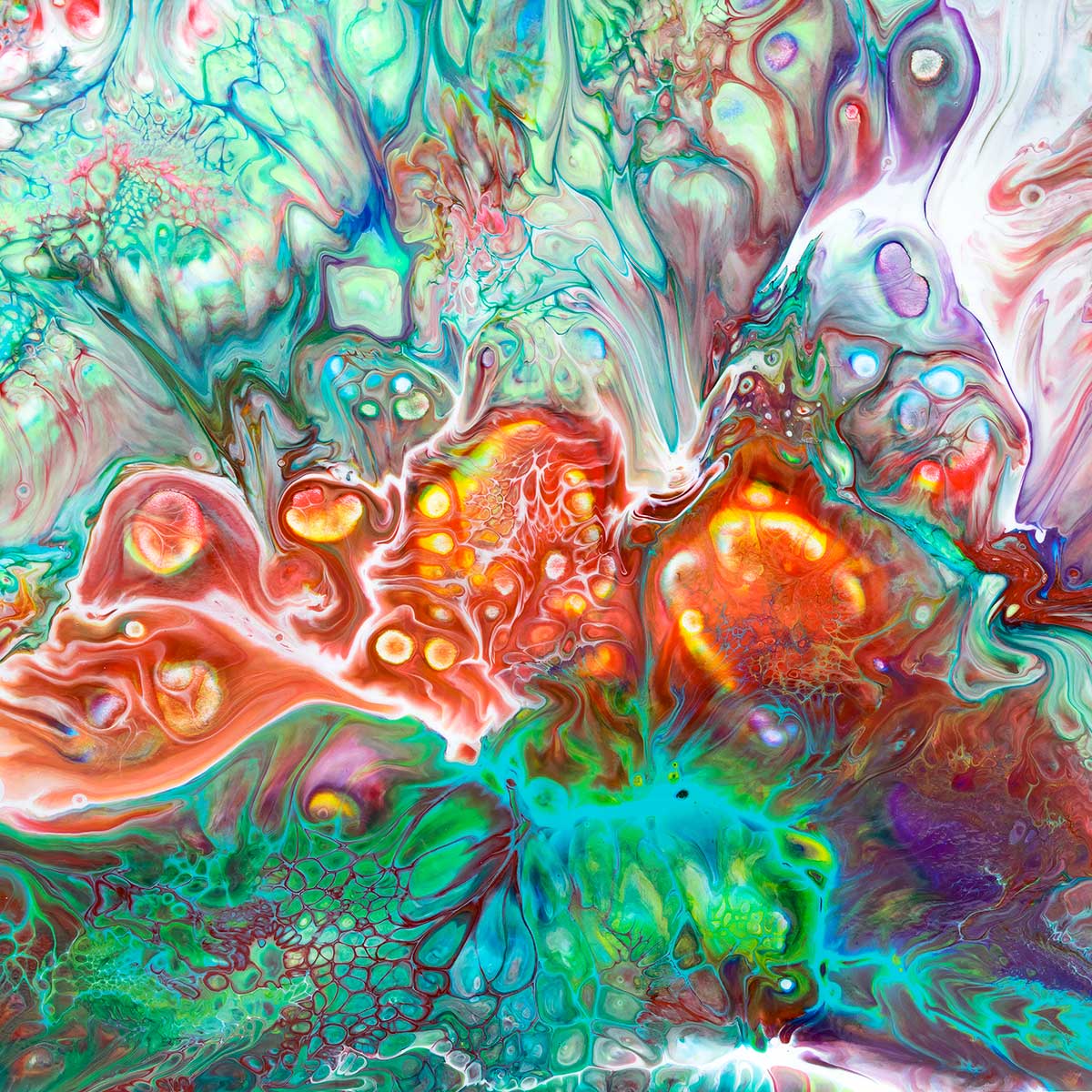 Organic III - stor plakat med farverig kunst