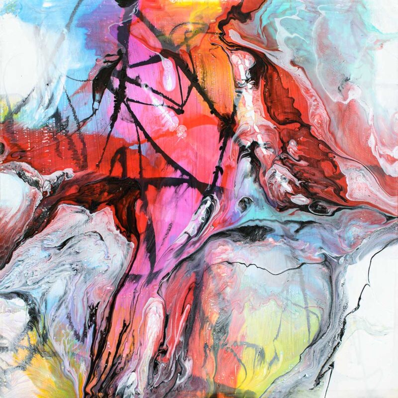 Små malerier med abstrakt kunst 30x30 cm