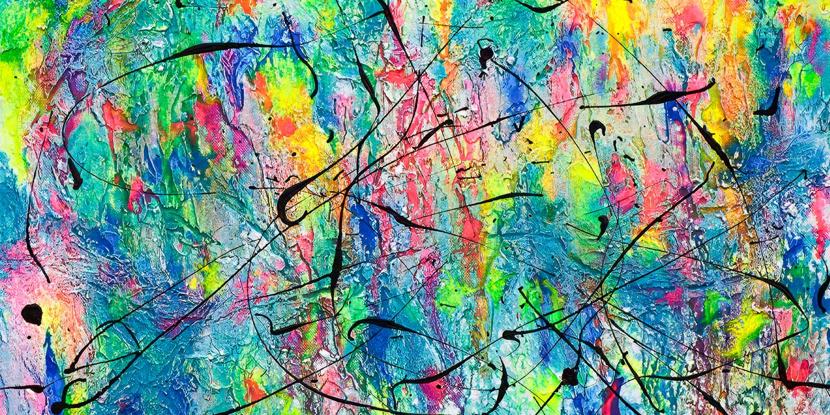 Waterways II - stor plakat farverig kunst