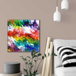 Colorize II - abstrakt maleri i en skandinavisk stue