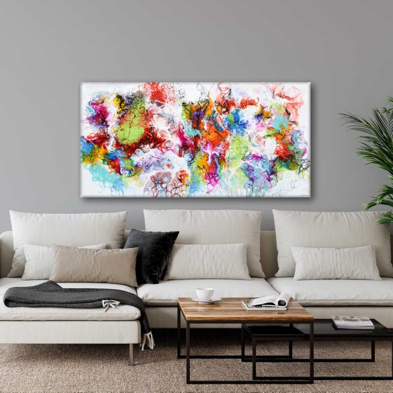 Malerier til stuen med abstrakt kunst