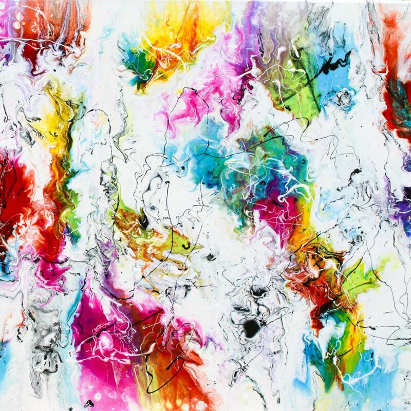Moderne kunst maleri i flotte farver