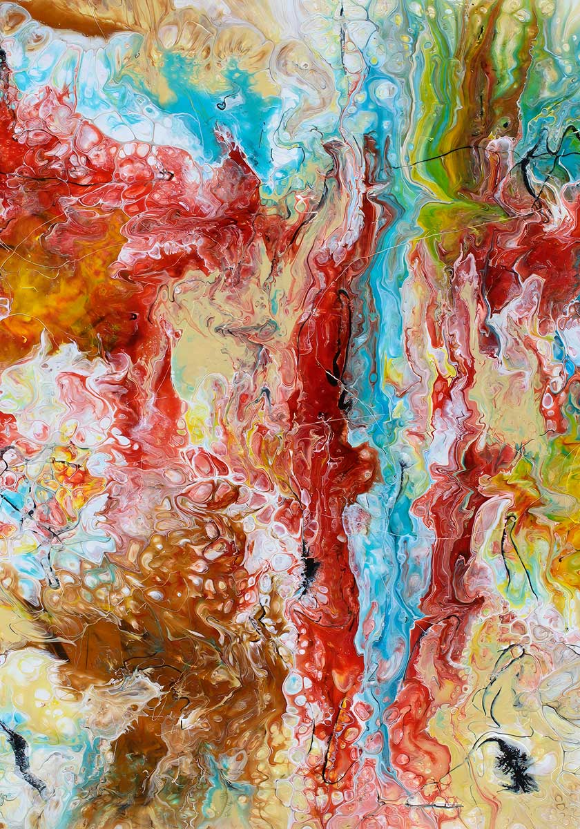 Pulse III - farverig kæmpe kunst plakat