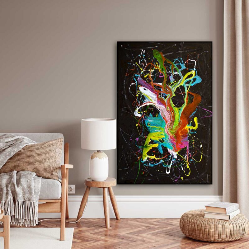 Store malerier til stuen med kunst